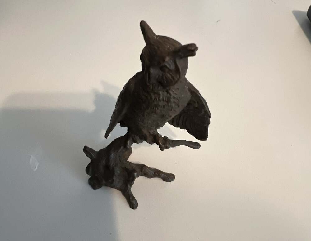 Vintage Avon American Wildlife Collection Bronze Great Horned Owl Figurine